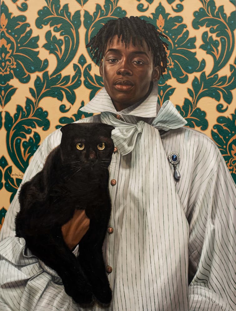 Elegant Portrait Black Cat by Damilare Jamiu — canvas wall art