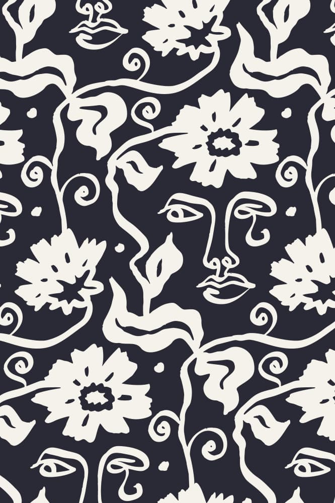 Abstract Floral Faces by Anna Rose — canvas wall art