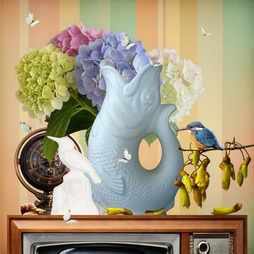 Whimsical Vintage Still Life by Sue Skellern — canvas wall art