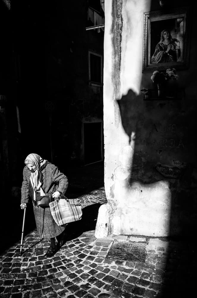 Old Woman Street Light by Riccardo Lucidi — canvas wall art