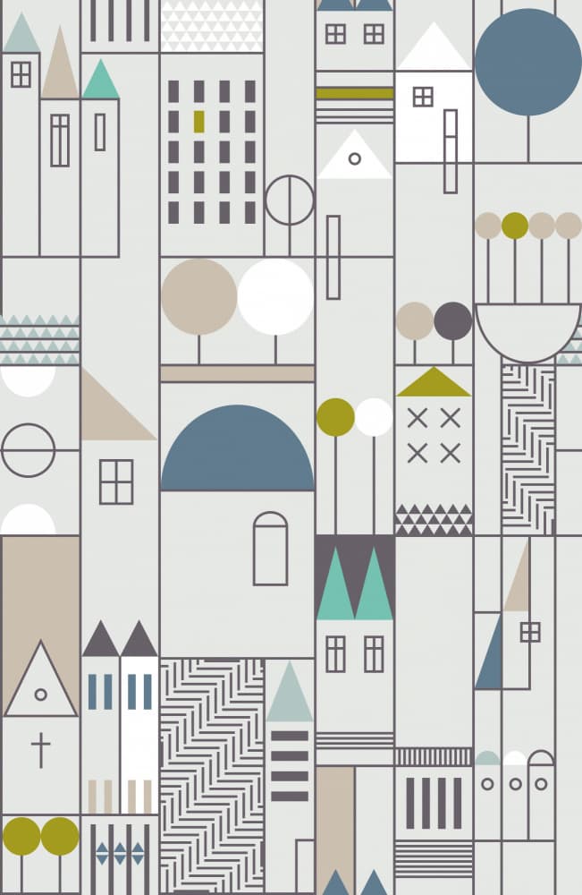 Geometric Cityscape Pattern by Annick — canvas wall art