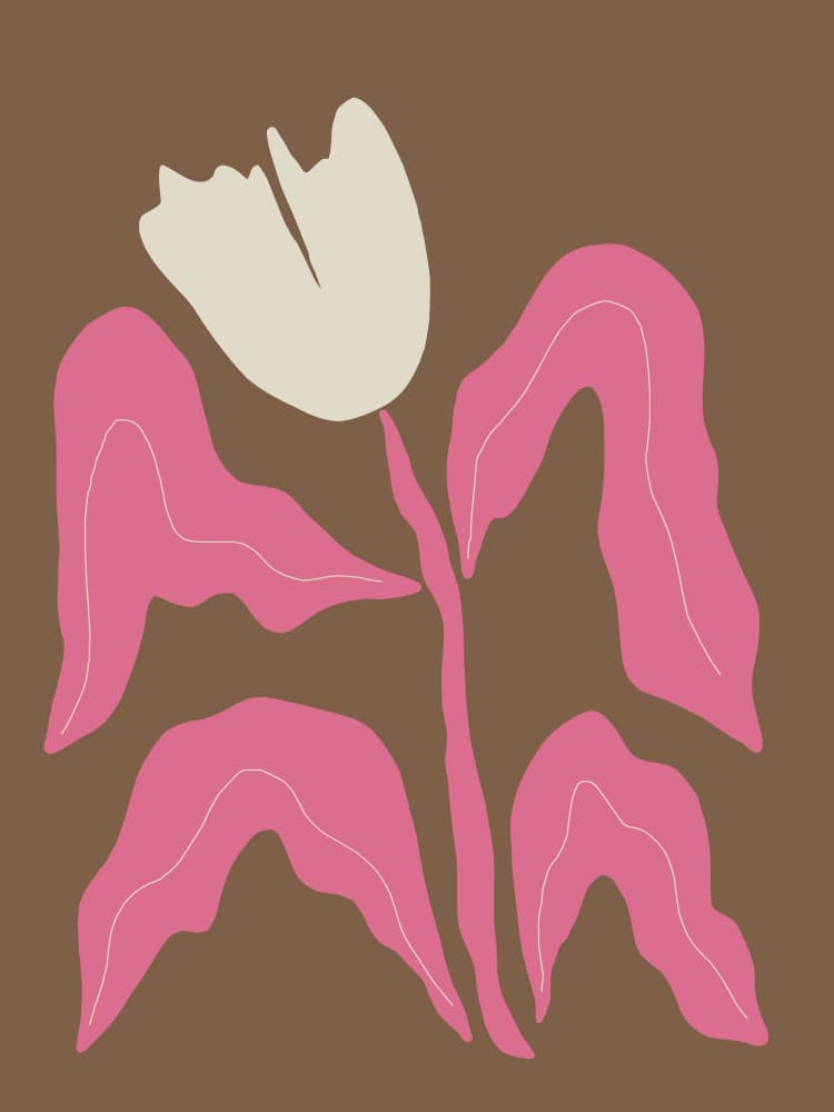 Organic Pink Tulip by Miho Art Studio — canvas wall art