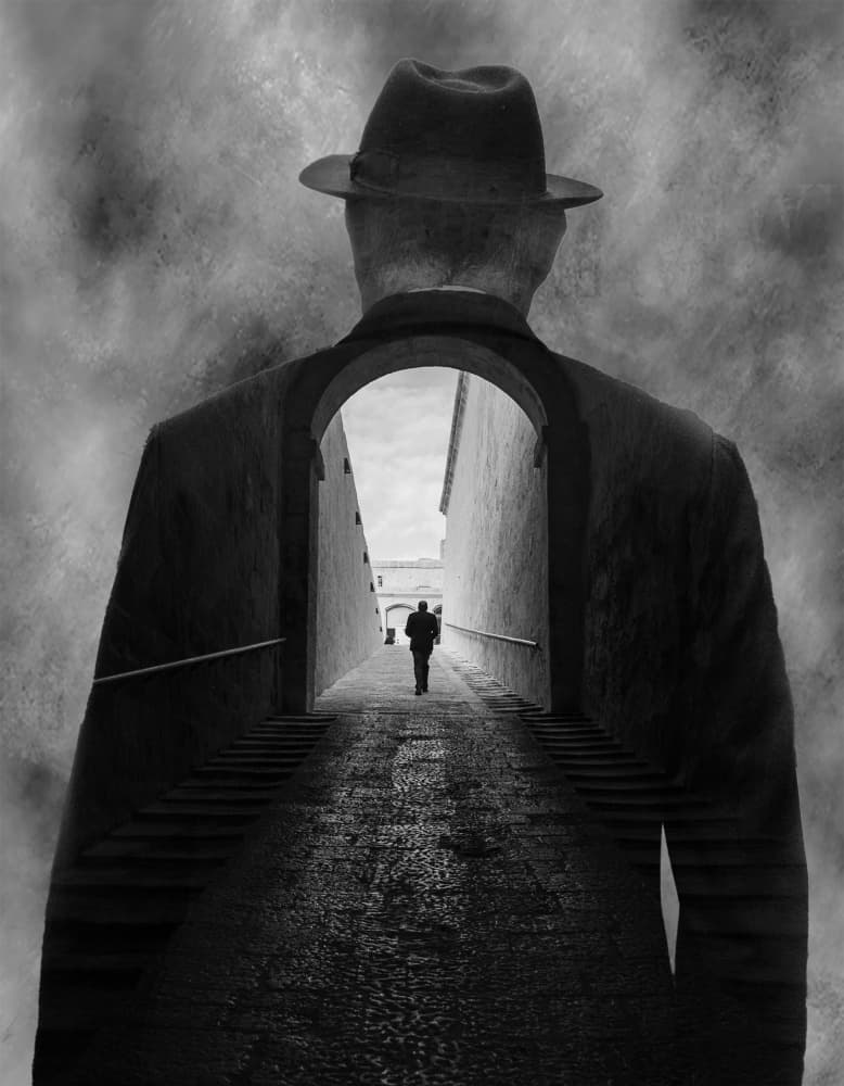 Man's Urban Journey by Martin Agius — canvas wall art