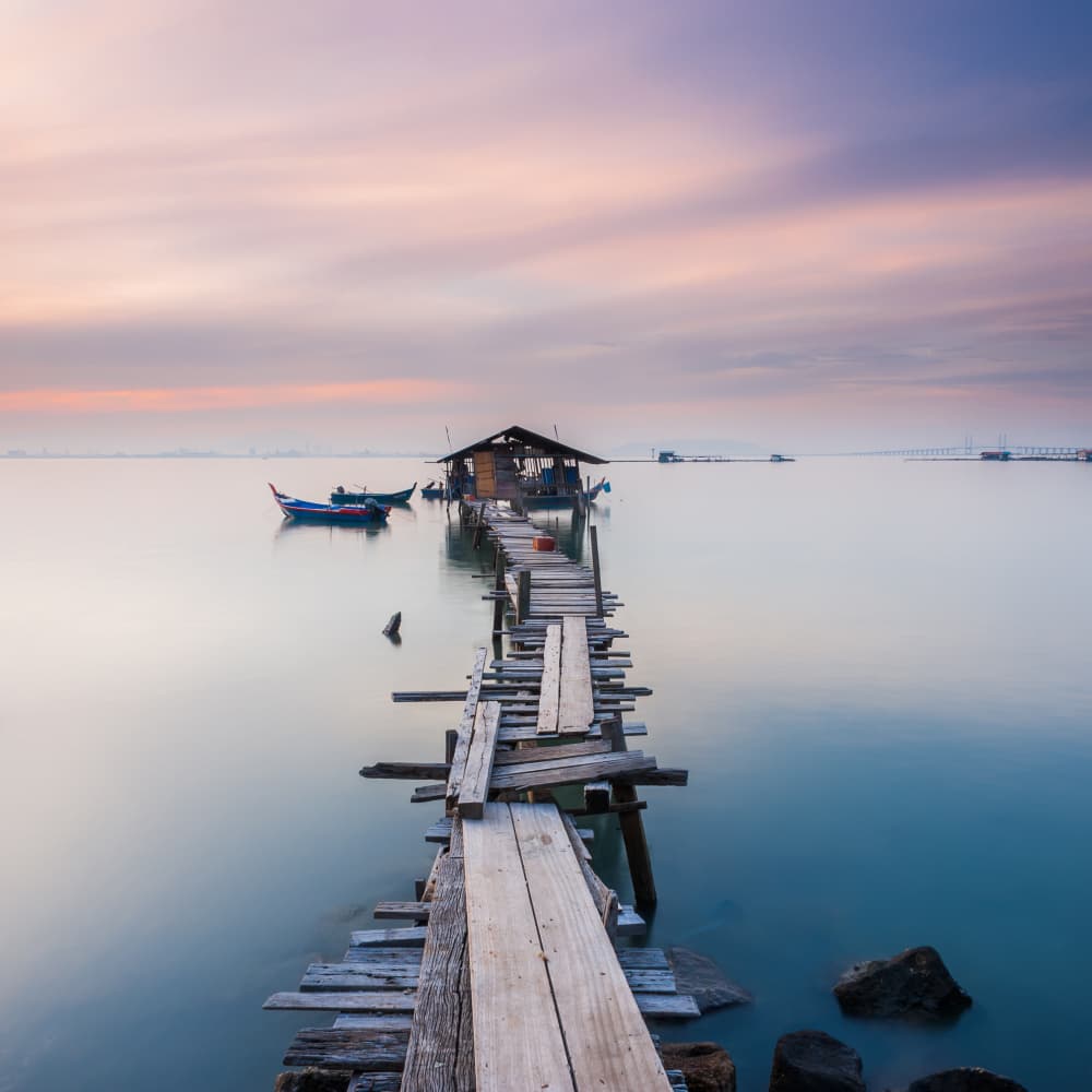 Serene Pier Sunrise by Hafiz Ismail — canvas wall art