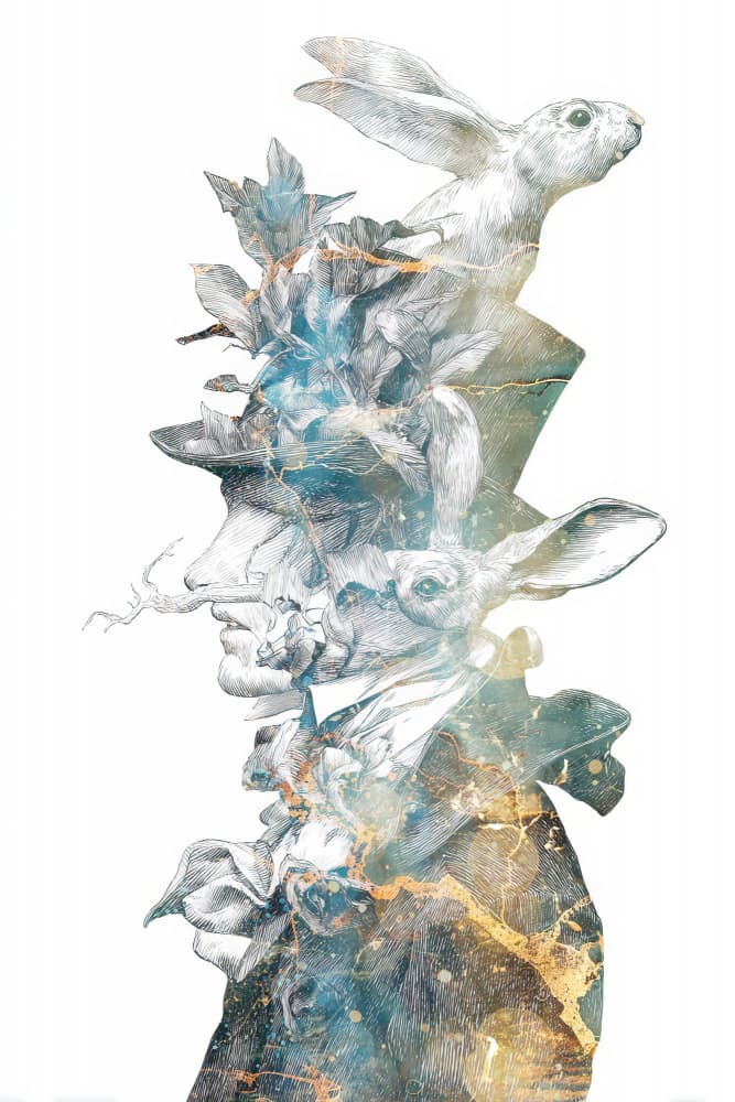Whimsical Rabbit Gentleman by Rafal Kulik — canvas wall art