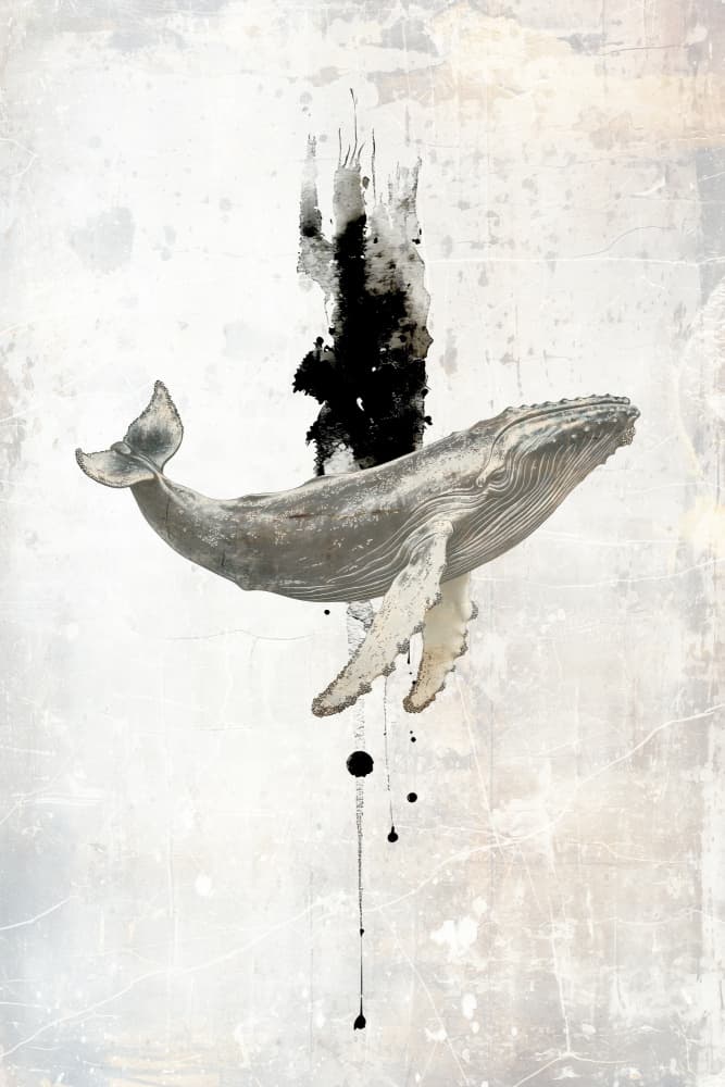 Whale Ink Flow by Rafal Kulik — canvas wall art