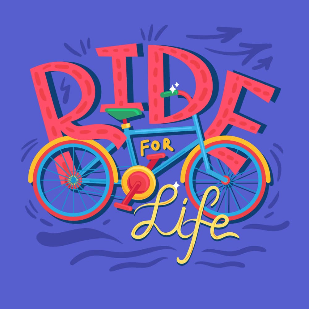Ride For Life Bicycle by Marika Barsrsind — canvas wall art
