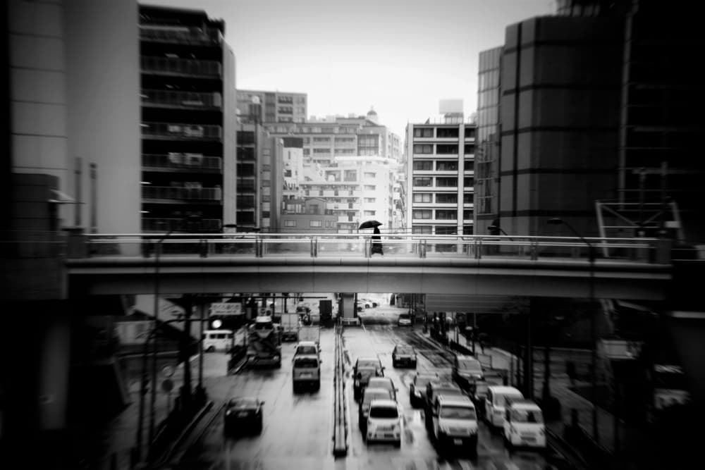 Urban Bridge Rainy Day by Reiko kiri — canvas wall art