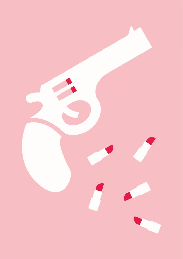 Pink Lipstick Gun by Patryk Krygowski — canvas wall art