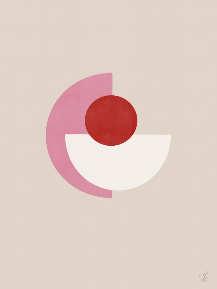 Geometric Red Circle by Anne-Marie Volfova — canvas wall art