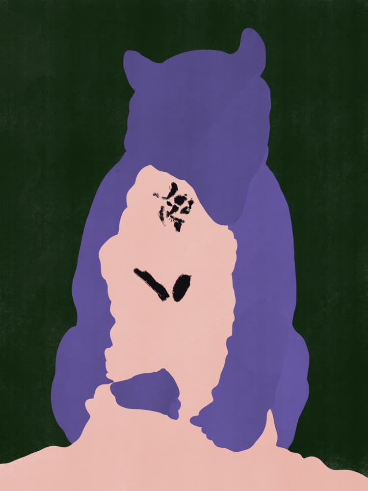 Stylized Purple Portrait by Little Dean — canvas wall art