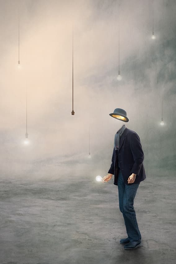 Man Searching For Ideas by Baden Bowen — canvas wall art