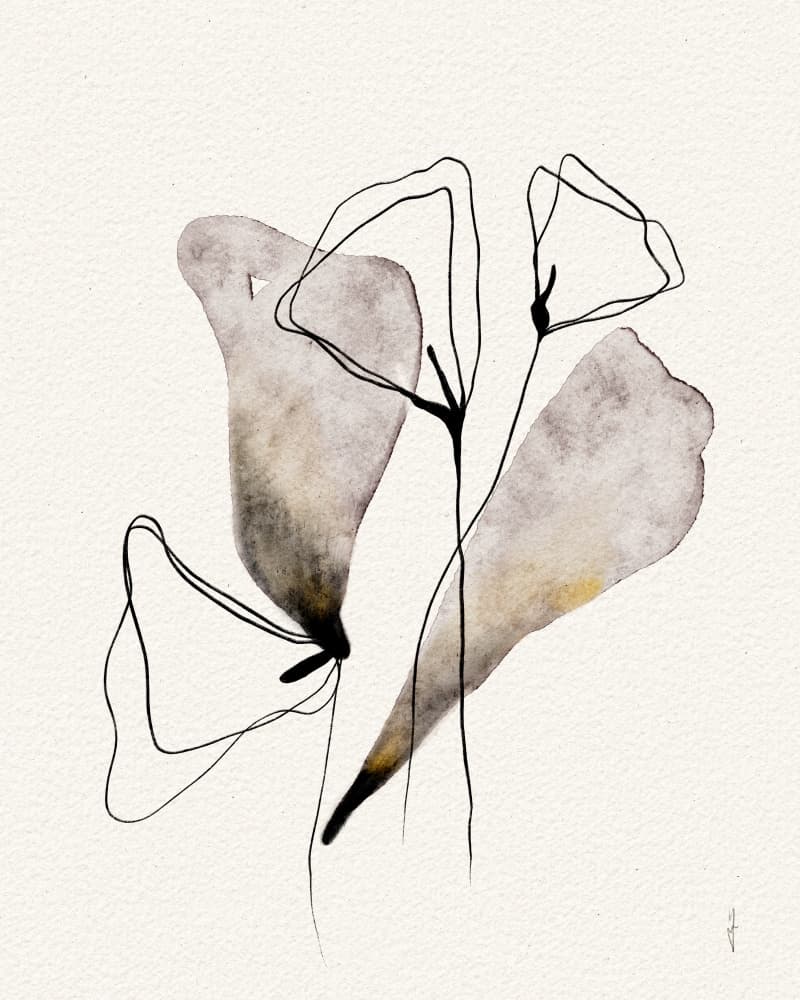 Abstract Watercolor Flora