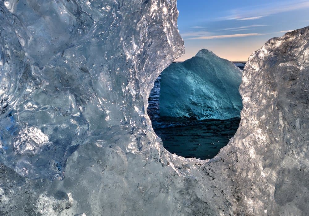 Blue Ice Window by Avital Hershkovitz — canvas wall art