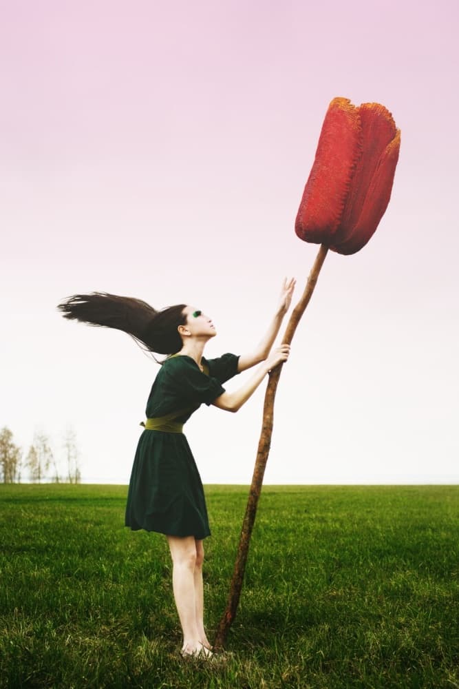 Surreal Tulip Woman by Mila Korolyova — canvas wall art