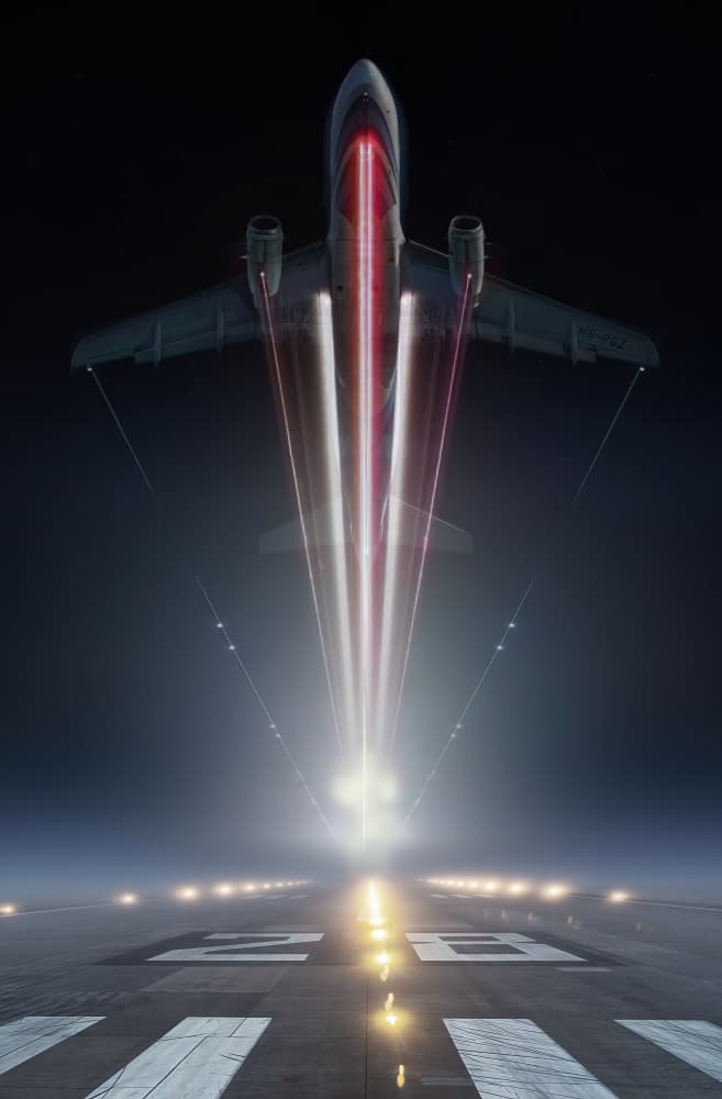 Dramatic Night Takeoff by Marcel Egger — canvas wall art