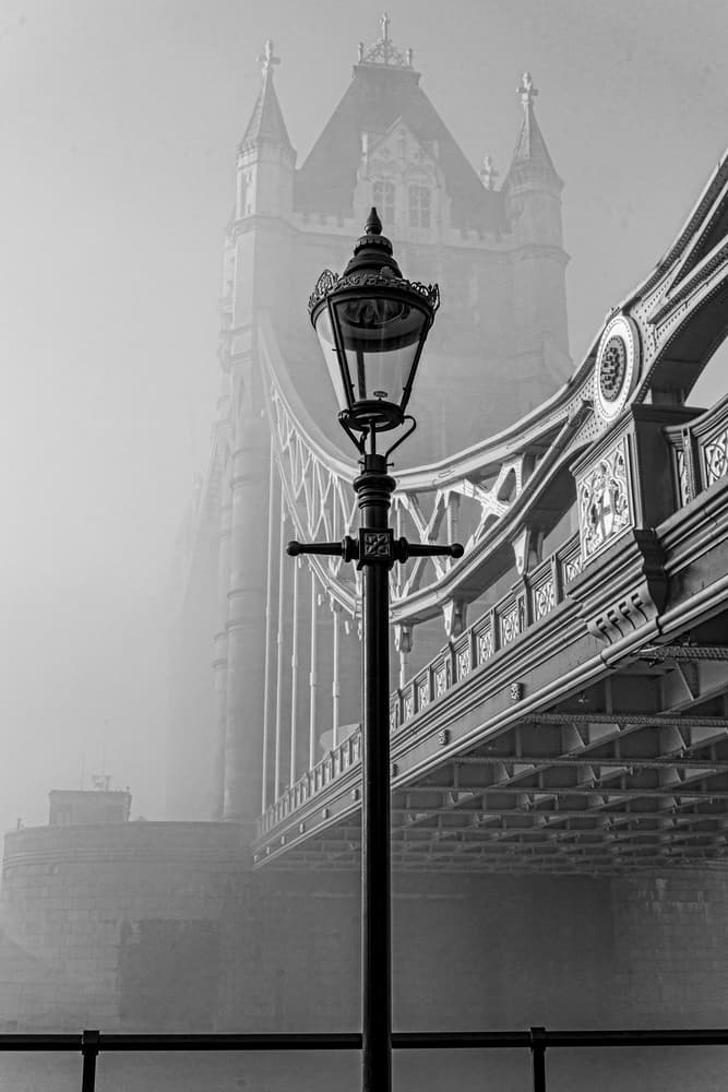Foggy Tower Bridge by Chris Hamilton — canvas wall art