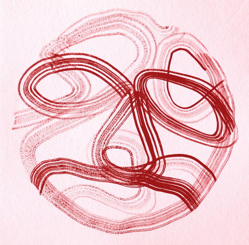 Dynamic Crimson Swirls by Santhosh ch — canvas wall art