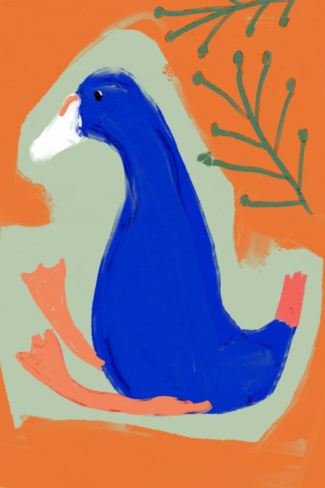 Blue Duckling Dreams by Treechild — canvas wall art