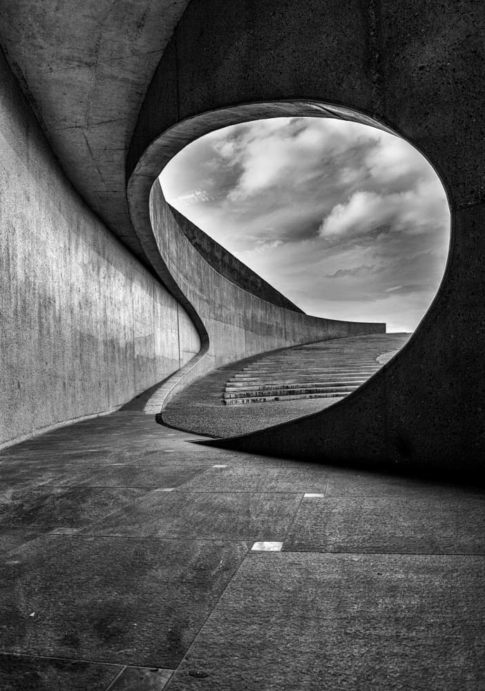 Curved Concrete Ascent by Liliane Lathouwers — canvas wall art