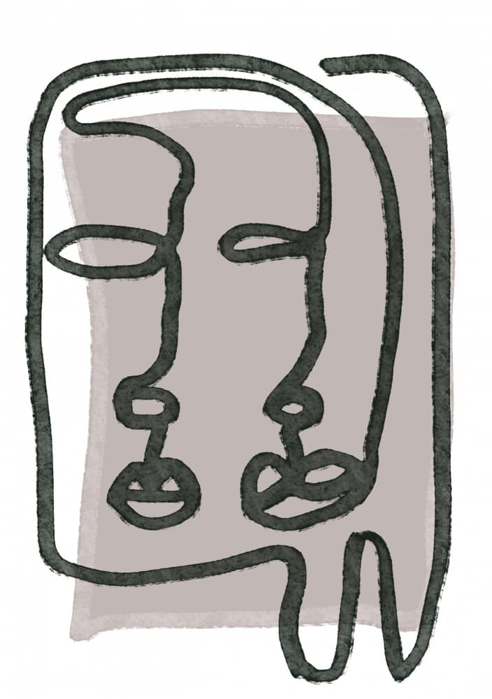 Connected Abstract Faces by Sharyn Bursic — canvas wall art