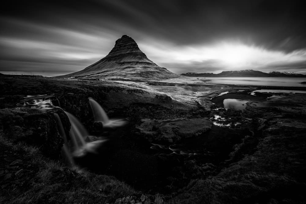 Dramatic Kirkjufell Falls by Zhang Dong — canvas wall art