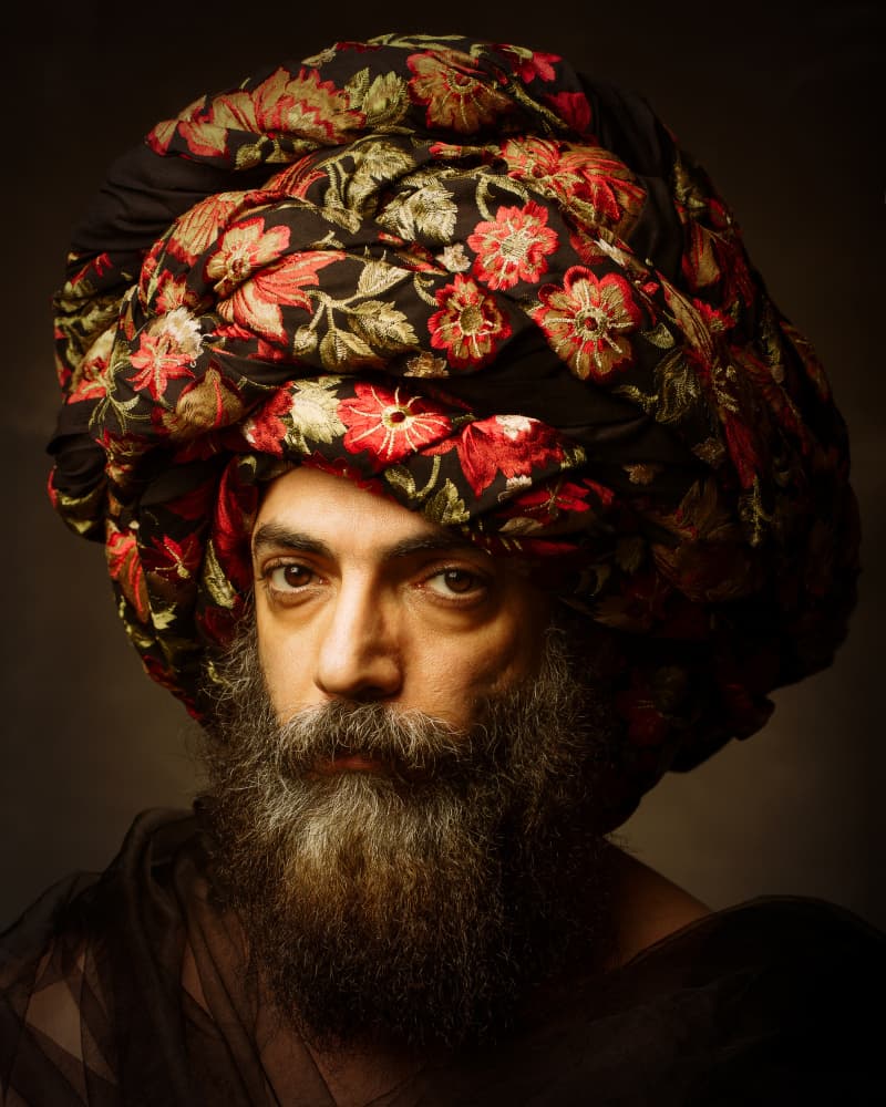 Man in Floral Turban by Mehdi Mokhtari — canvas wall art