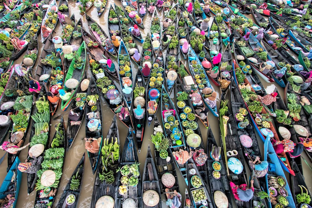 Vibrant Vietnam Floating Market by Fauzan Maududdin — canvas wall art