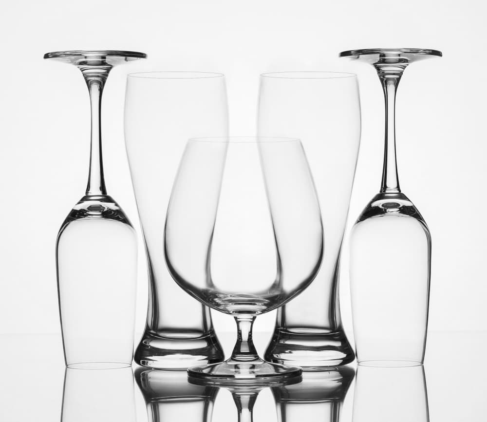 Elegant Glassware Reflections by Sumit Dhuper — canvas wall art