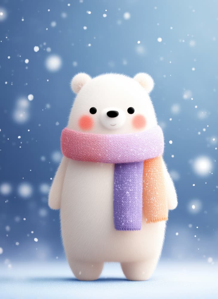 Cute Winter Polar Bear by Justyna Jaszke — canvas wall art