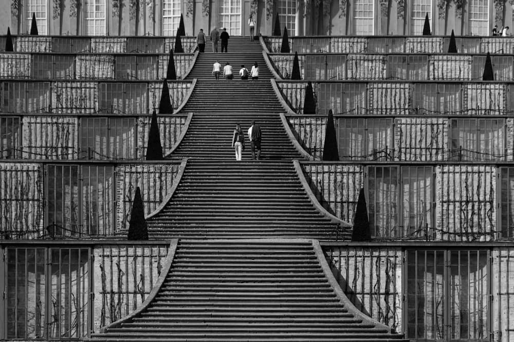 Grand Staircase Ascent by Hilde Ghesquiere — canvas wall art