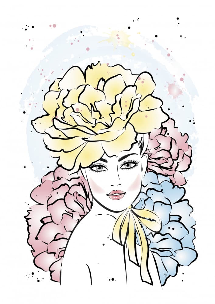 Elegant Floral Woman by Martina — canvas wall art