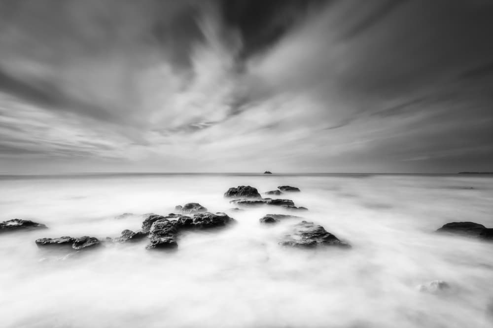 Misty Ocean Rocks by Juan Marín Gómez — canvas wall art