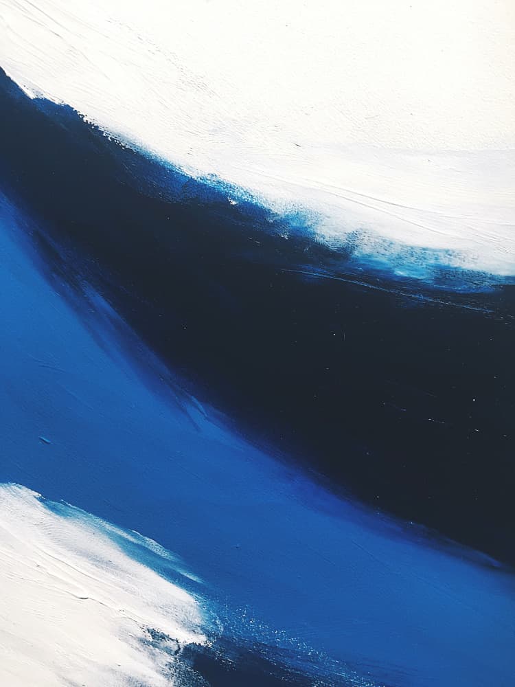 Deep Blue Wave Abstract by Ejaaz Haniff — canvas wall art
