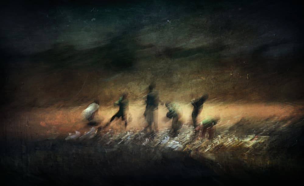 Blurred Figures at Dusk by Antonio Grambone — canvas wall art