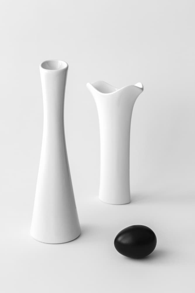 White Vases Black Egg by Peter Hrabinsky — canvas wall art