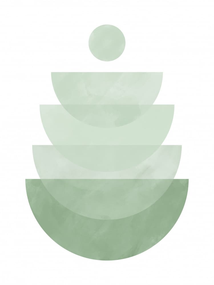 Green Geometric Balance by Elena Ristova — canvas wall art
