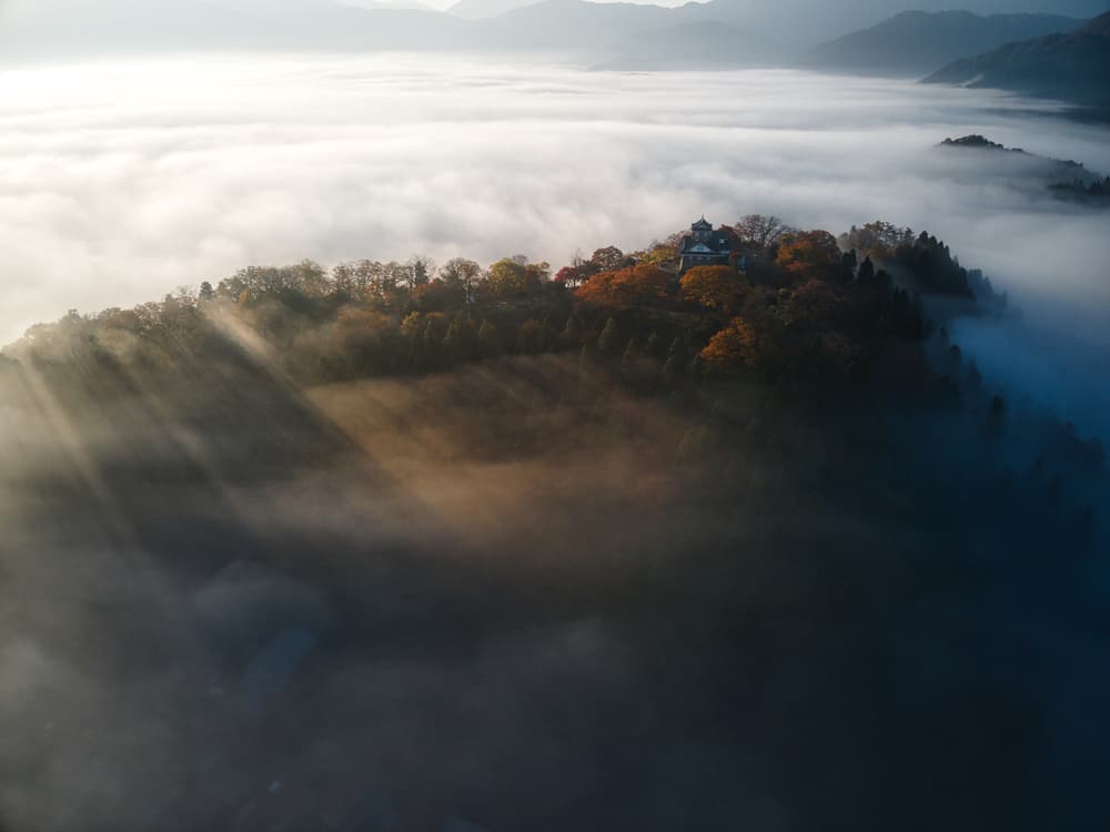 Misty Castle Sunrise by Tatsuki Ito — canvas wall art