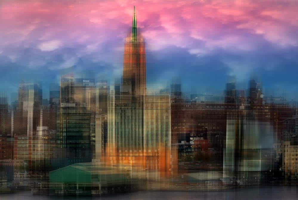 Dreamy City Skyline by Hans-Wolfgang Hawerkamp — canvas wall art