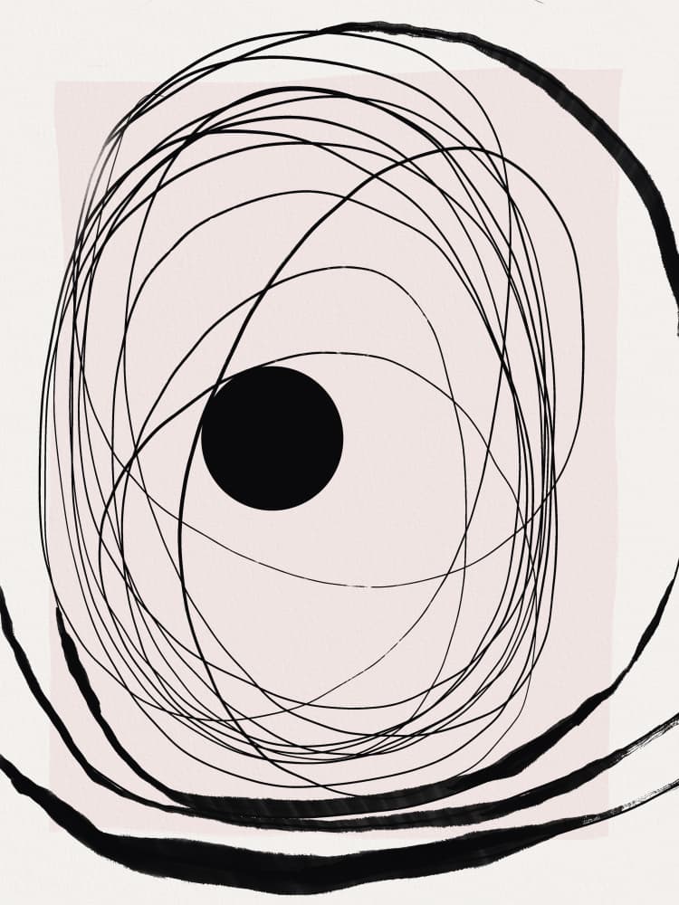 Black Circle Orbit by Little Dean — canvas wall art