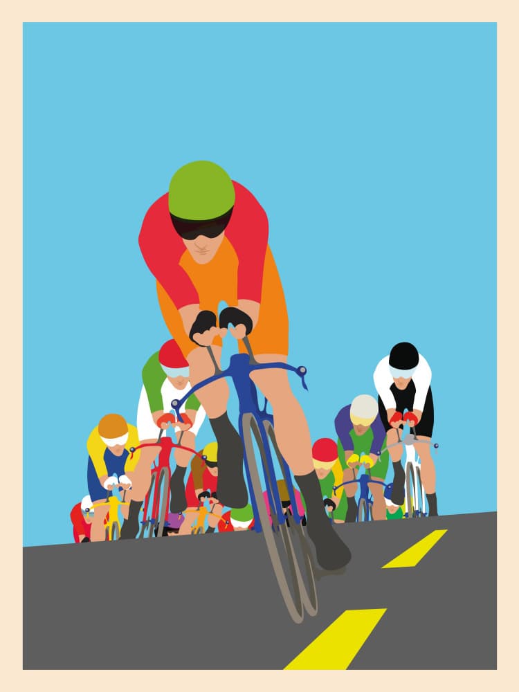 Road Race Peloton by WallChart Art Studio — canvas wall art