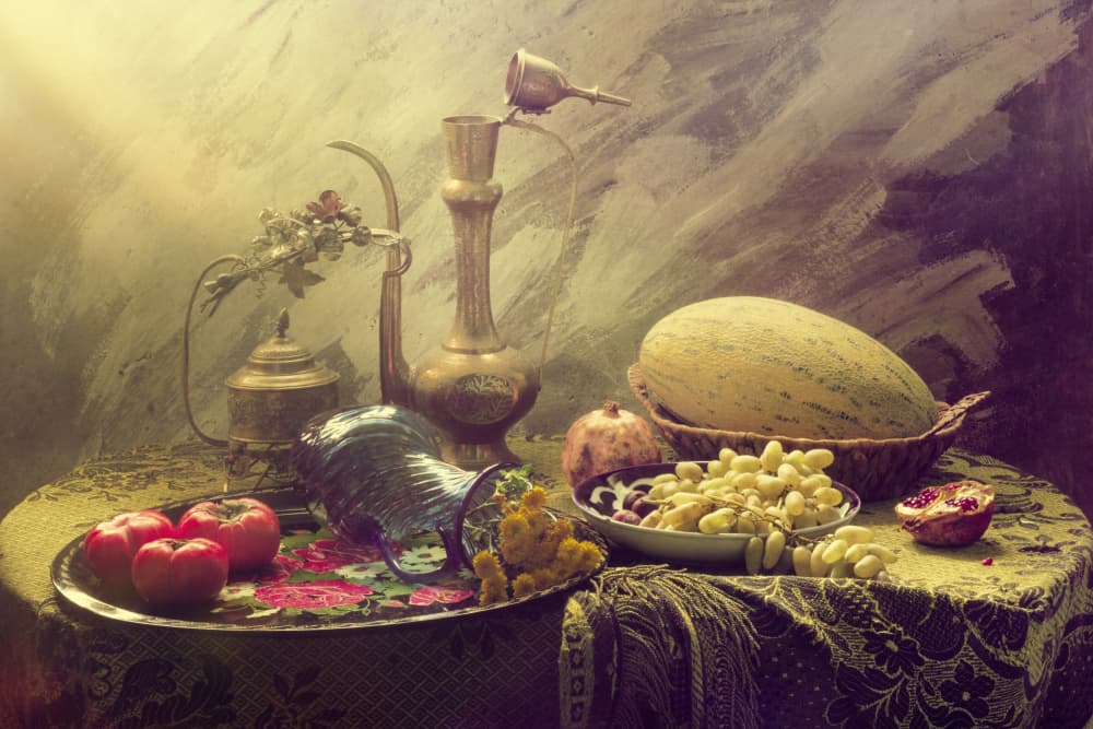 Vintage Fruit Still Life by UstinaGreen — canvas wall art