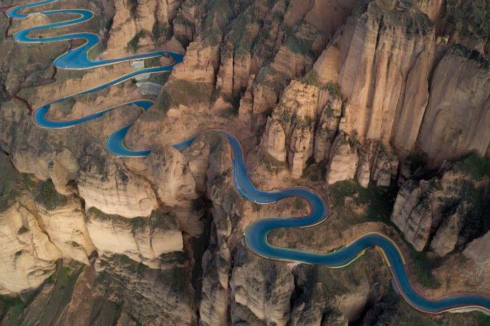 Winding Mountain Road by Simoon — canvas wall art