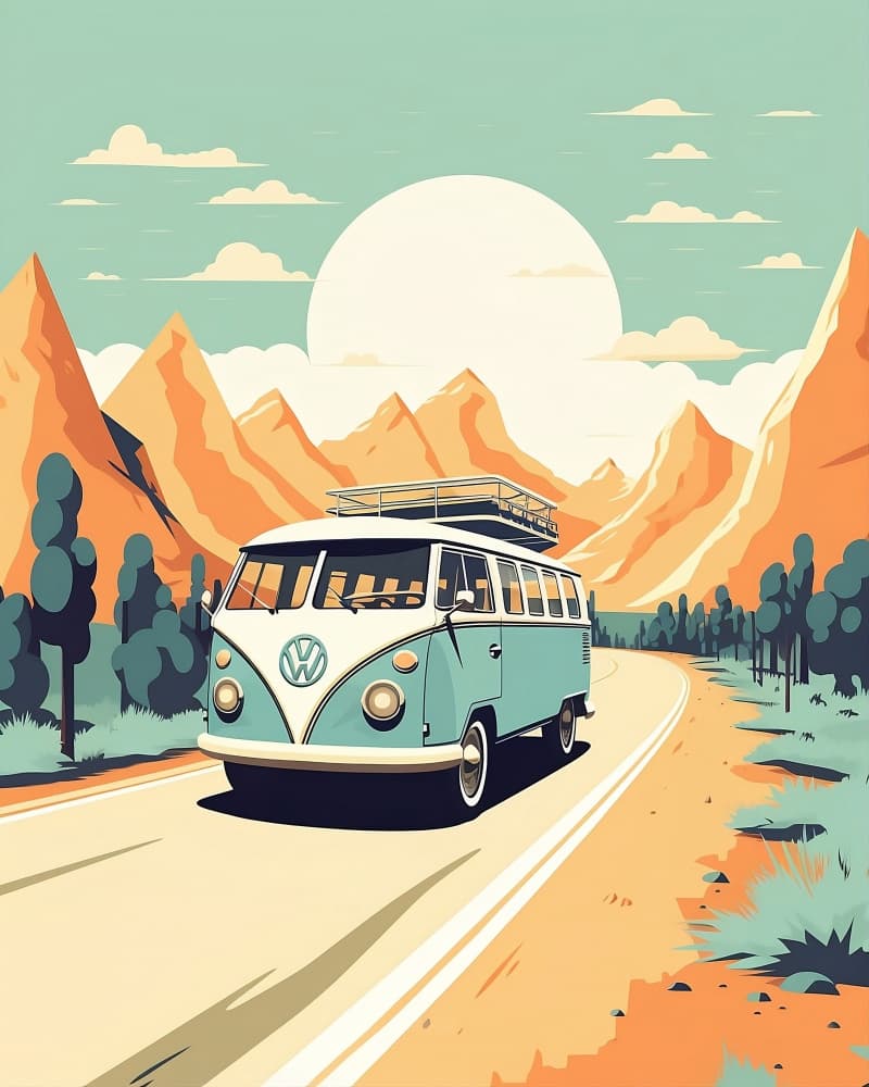 Vintage Road Trip by Emiliano Deificus — canvas wall art