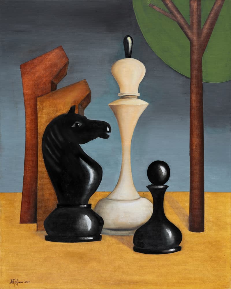 Abstract Chess Landscape by Alexander Trifonov — canvas wall art