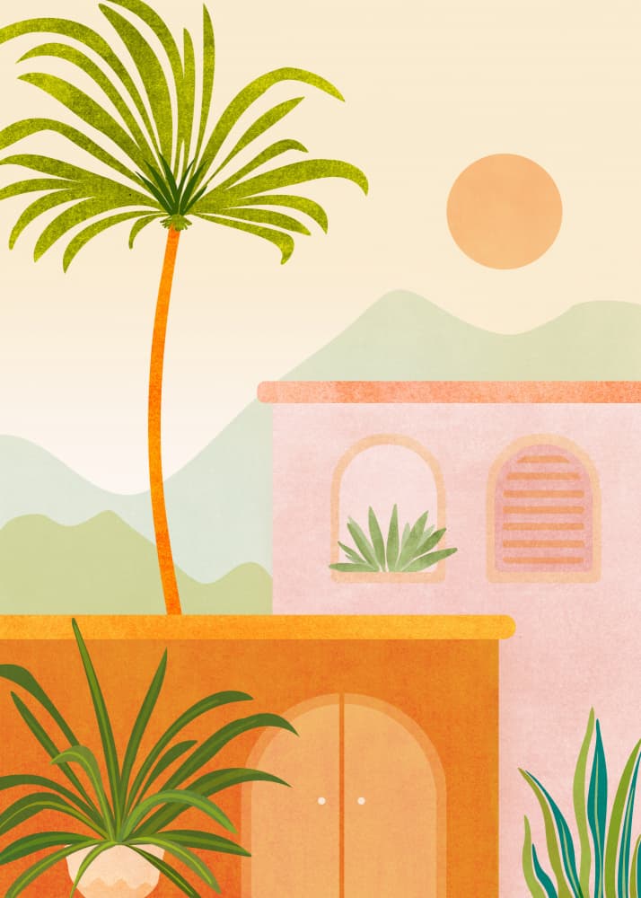 Tropical Mountain Village 5x7 by Kristian Gallagher — canvas wall art