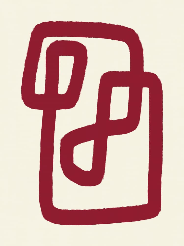 Organic Red Line by Little Dean — canvas wall art