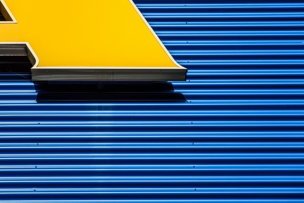Geometric Blue Wall by Franco Tessarolo — canvas wall art