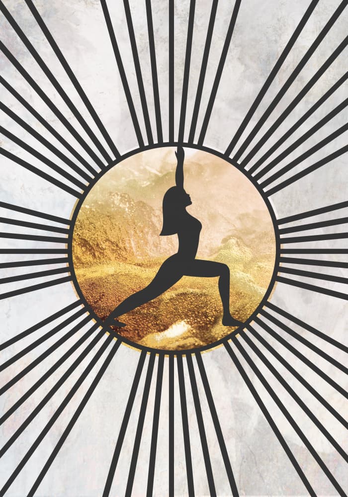 Golden Yoga Warrior by Sarah Manovski — canvas wall art