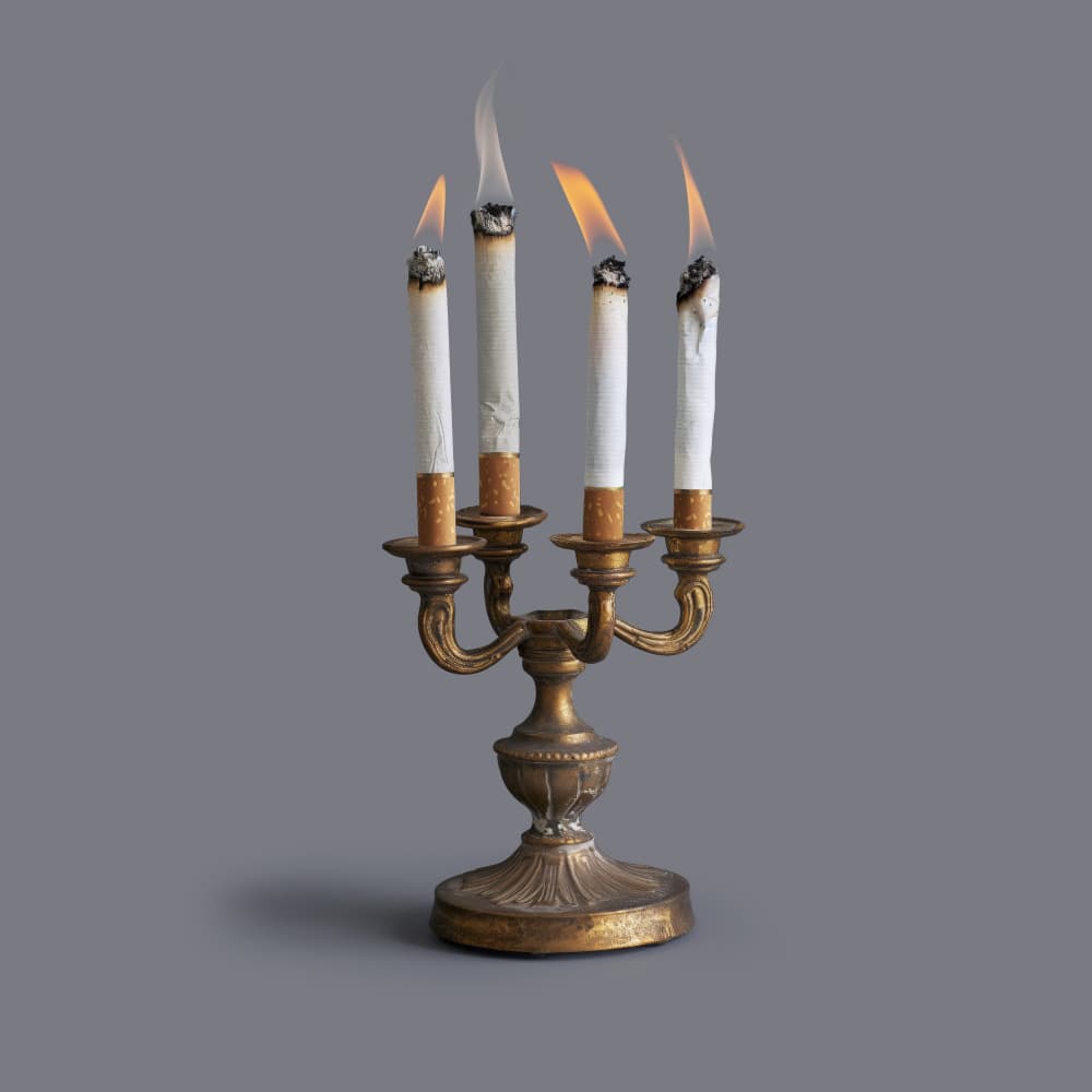 Cigarette Candelabra by Artem Pozdniakov — canvas wall art